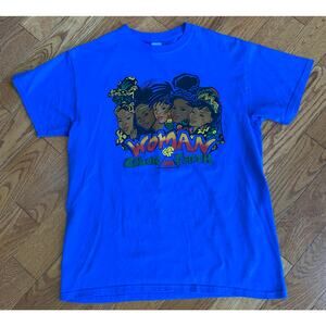 Women of Color & Faith | Vintage 90s | Cotton Graphic T-Shirt | Medium | Blue